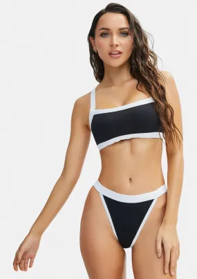 Black White Combo Olympia Bikini Top-