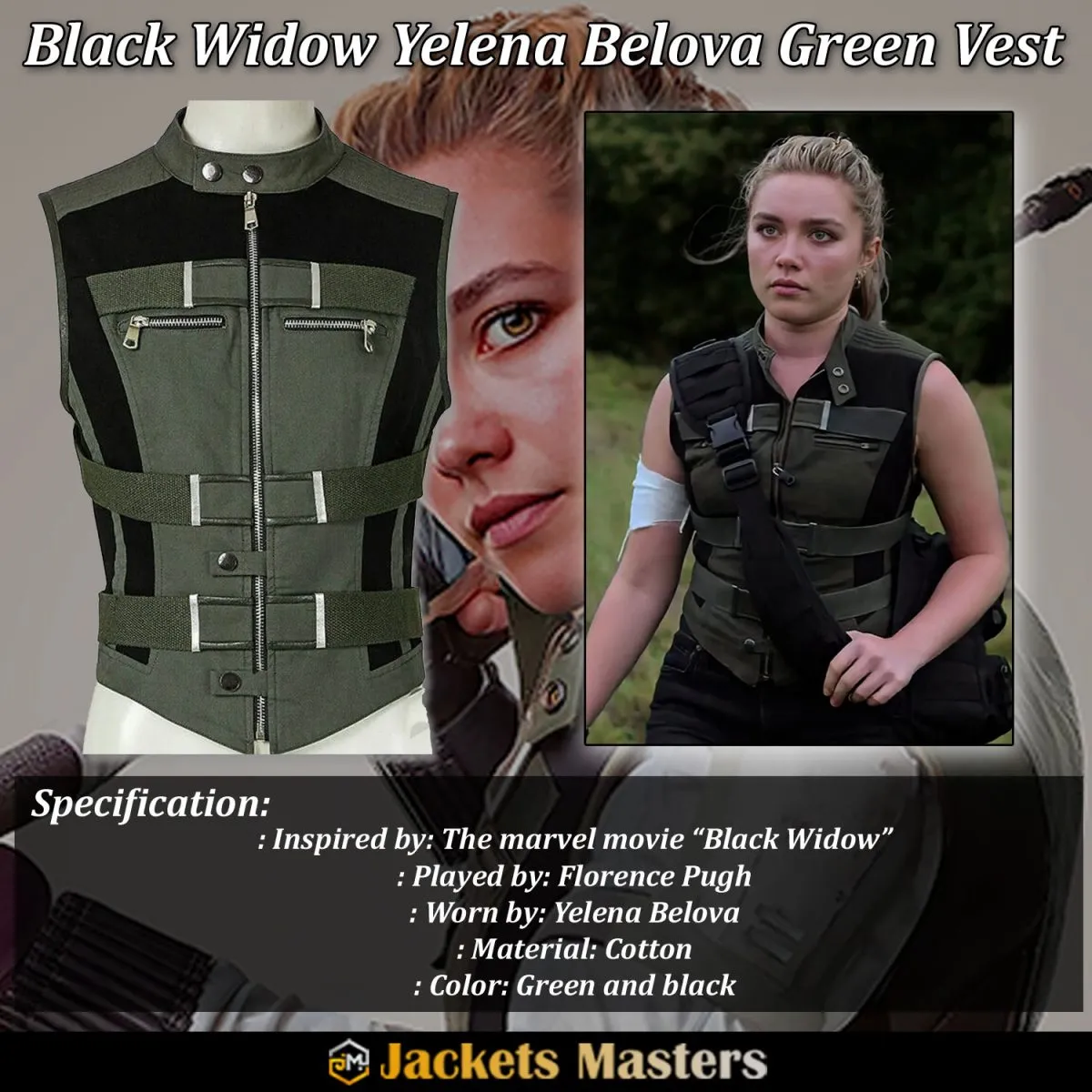 Black Widow Yelena Belova Green Cotton Vest