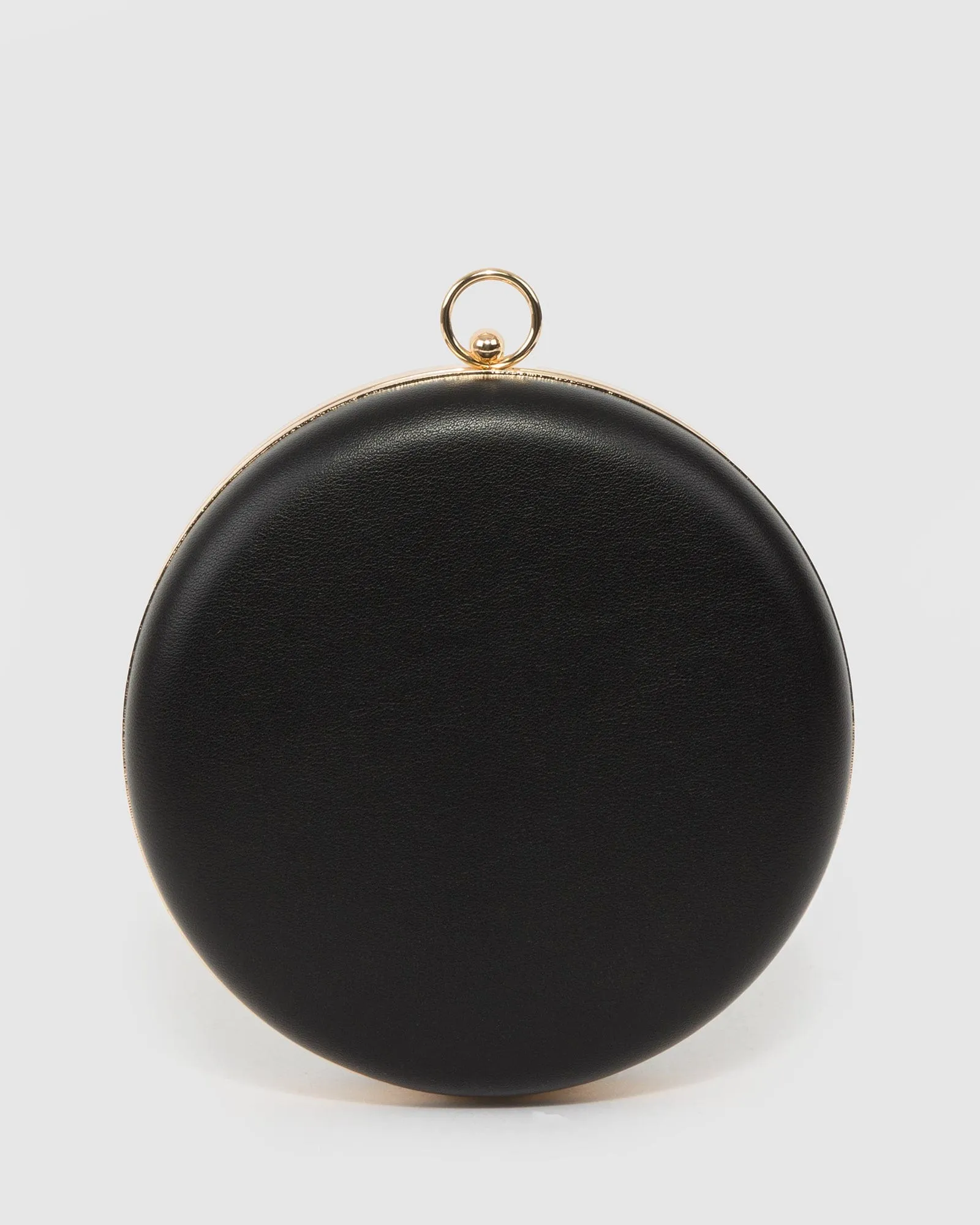 Black Yuki Round Clutch Bag