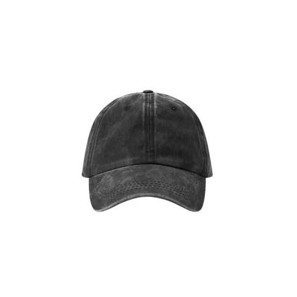 Black baseball cap aged denim jeans faded effect