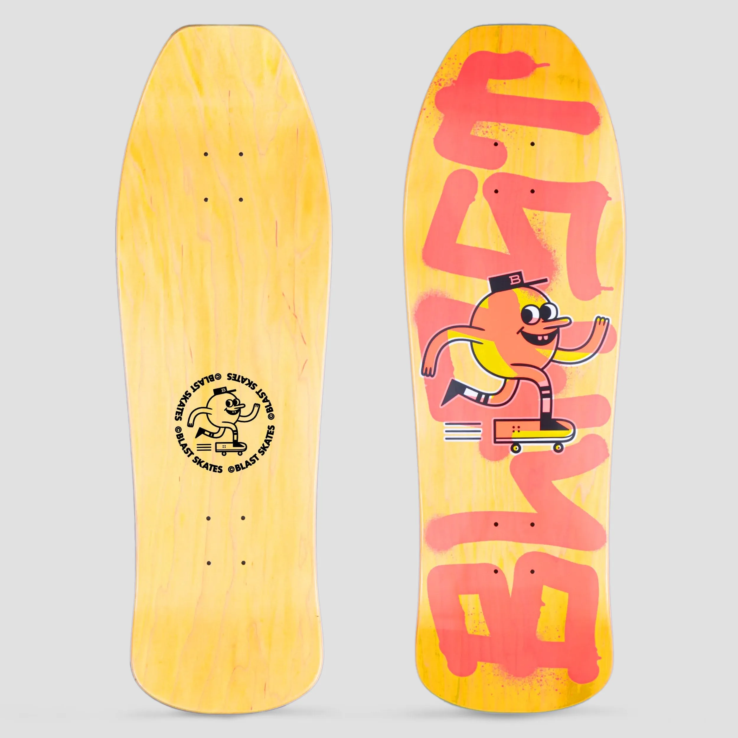 Blast Skates 10.0 Tagger Mascot Skateboard Deck Yellow