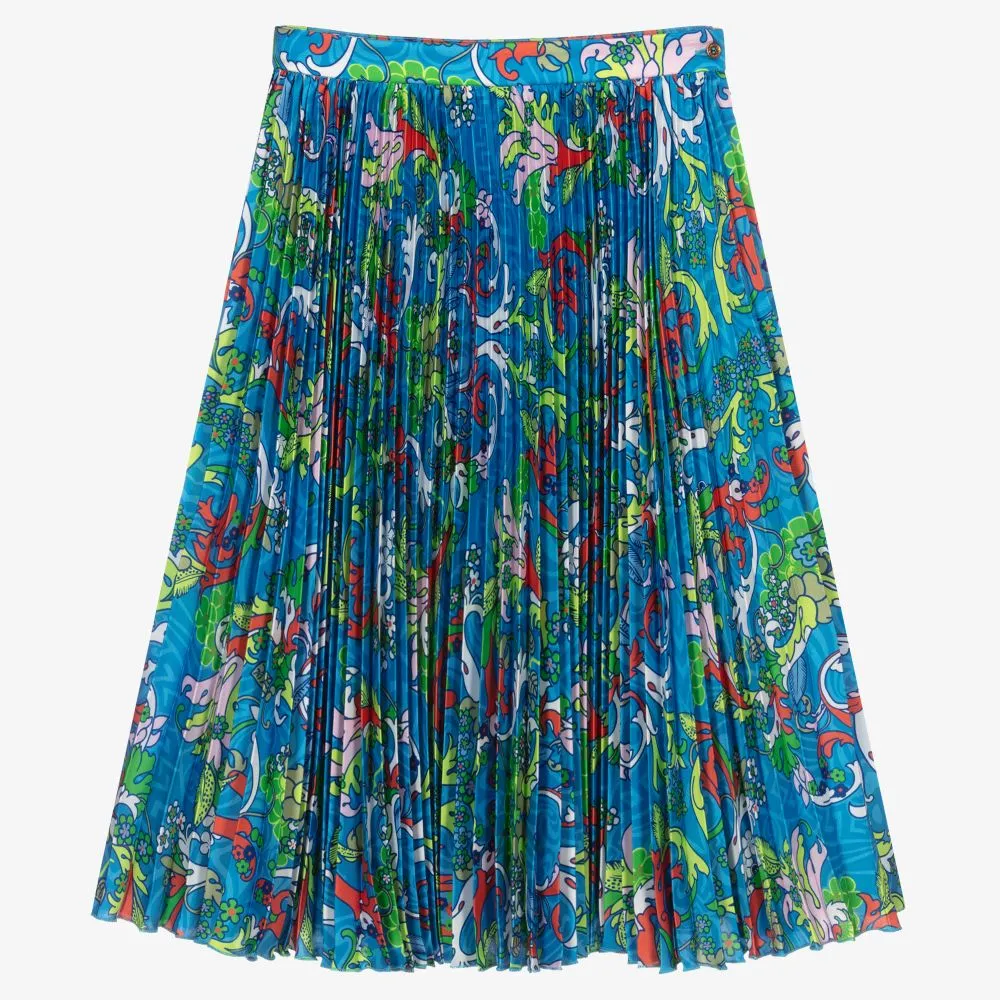 Blue Baroccofest Midi Skirt 