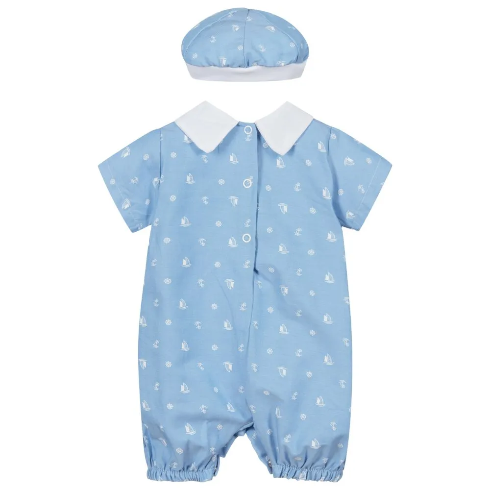Blue Cotton Shortie & Hat Set