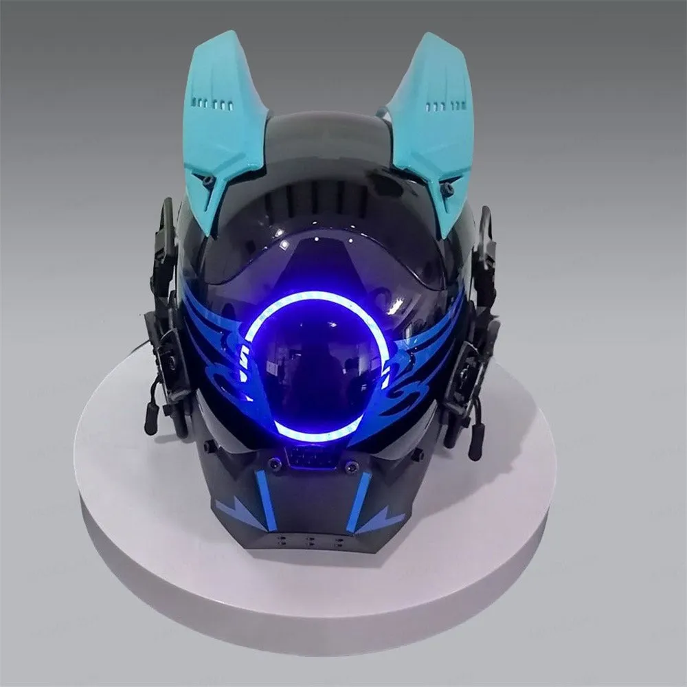 Blue Cyberpunk Cosplay Helmet