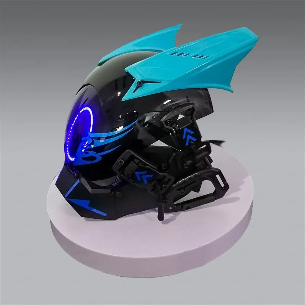 Blue Cyberpunk Cosplay Helmet