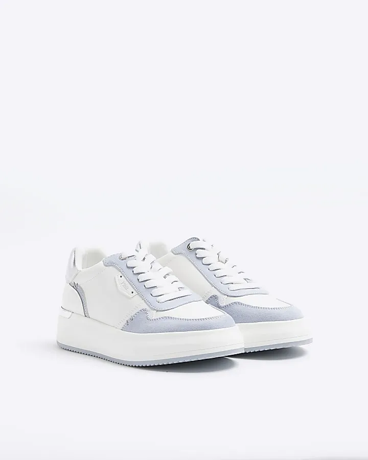 Blue lace up trainers