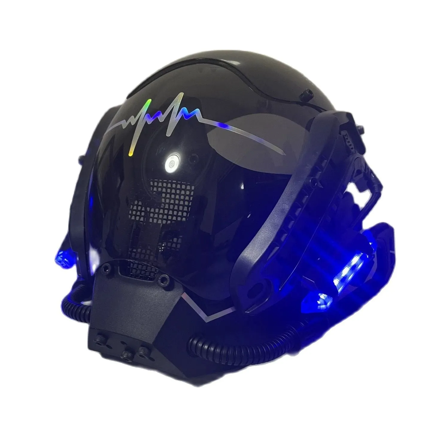 Blue LED Cyberpunk Helmet