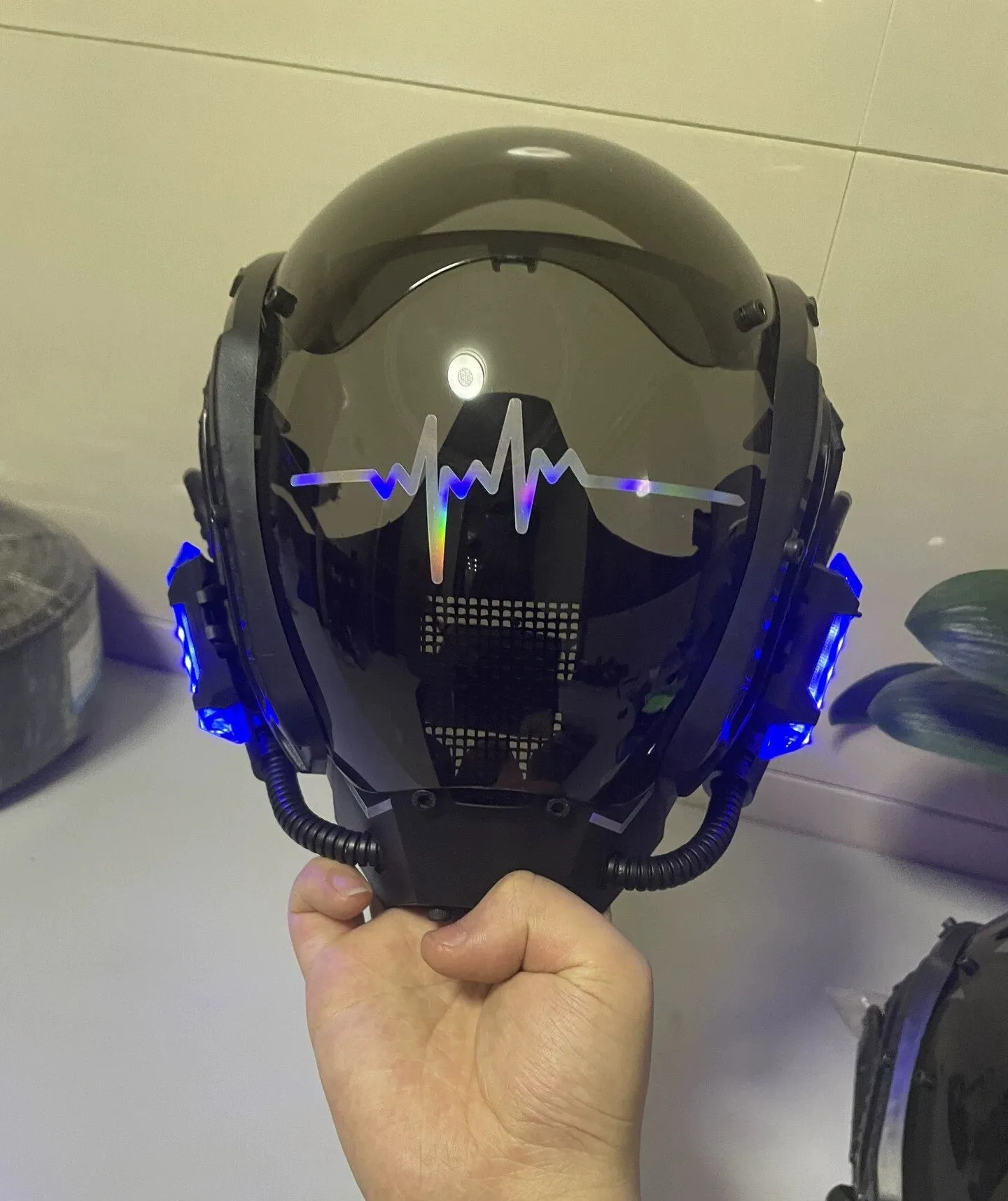 Blue LED Cyberpunk Helmet