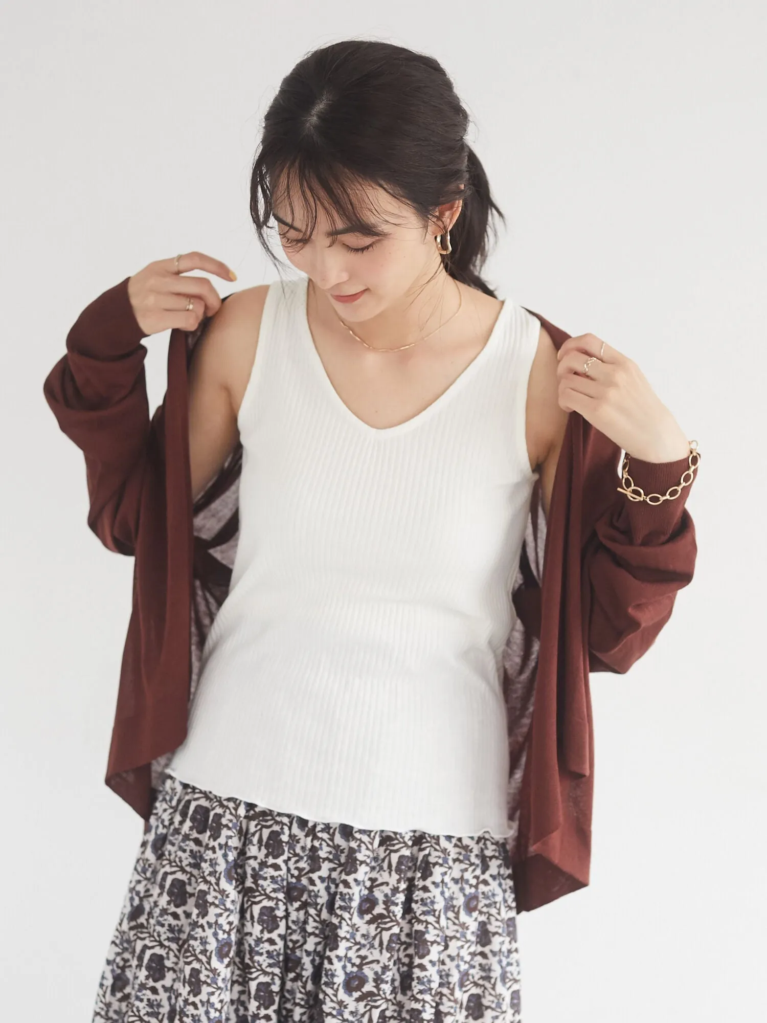 Bobo Tokyo Beatrice Rib V-neck Vest