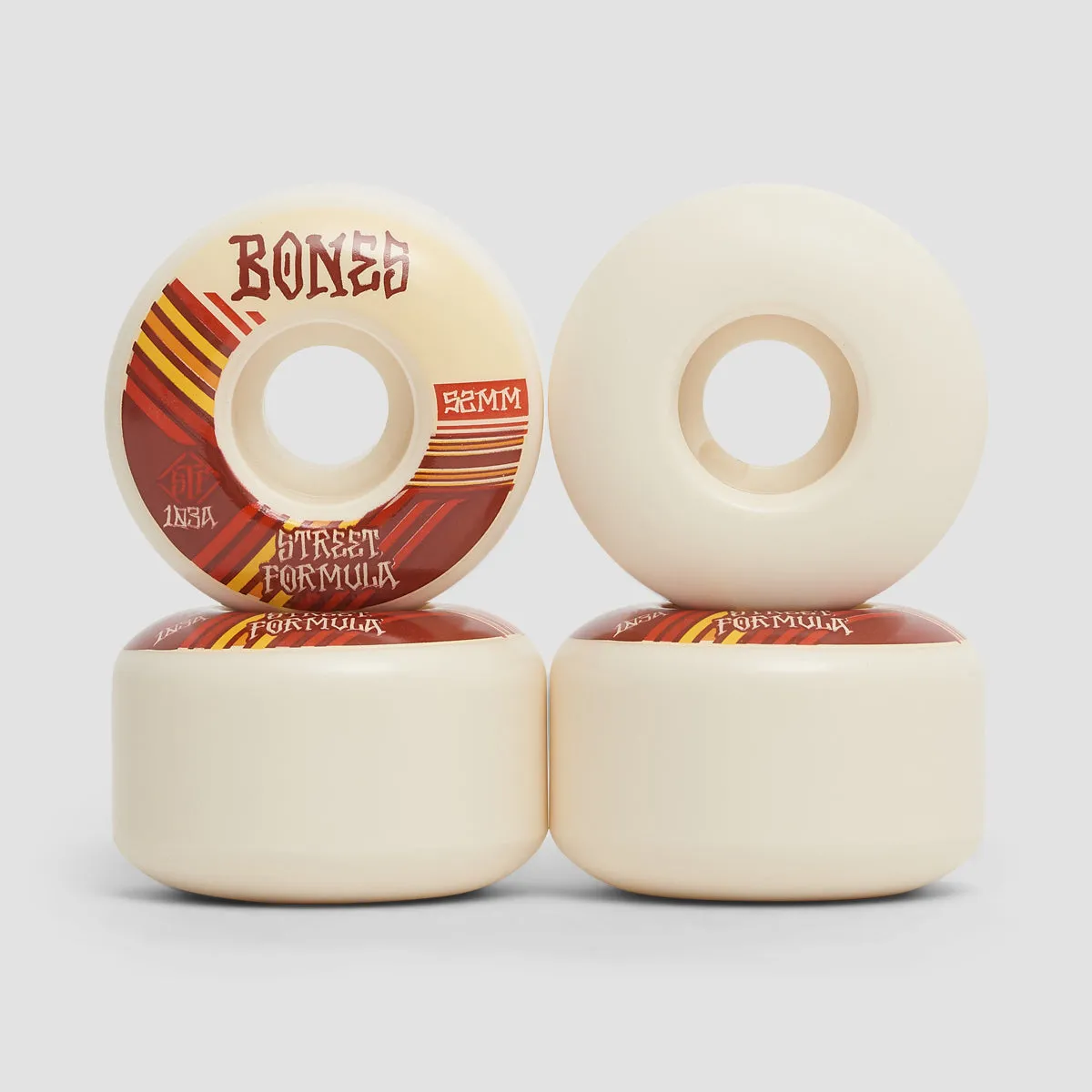 Bones Retros V4 Wide 103A STF Skateboard Wheels White 52mm