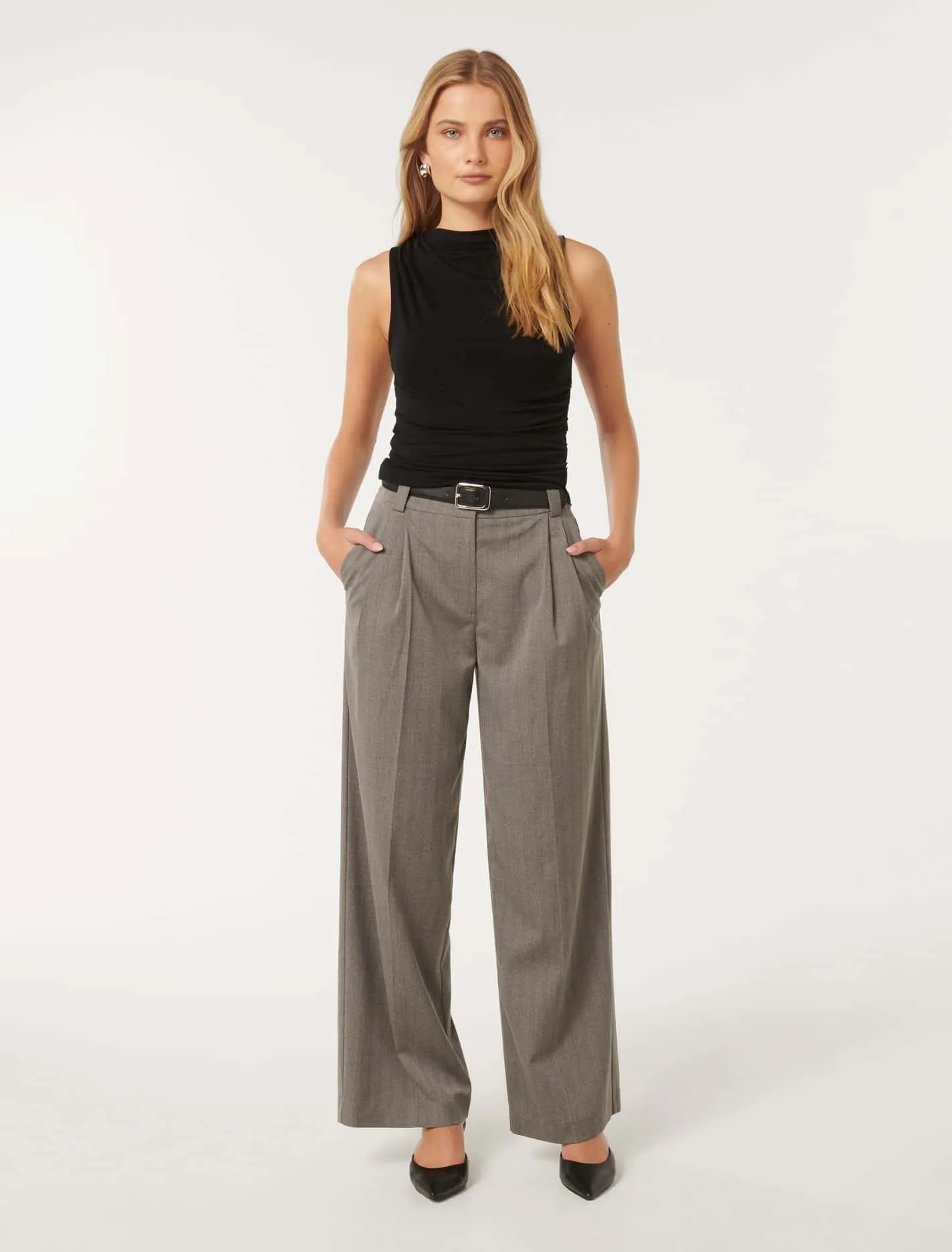 Bonnie Belted Wide-Leg Pants