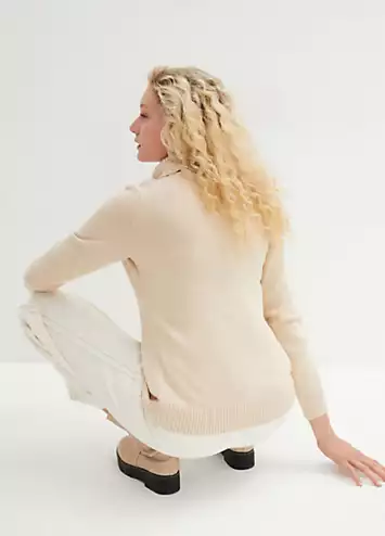 bonprix Cotton Polo Neck Jumper | Grattan