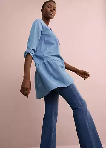 bonprix Flounced Denim Tunic | Grattan