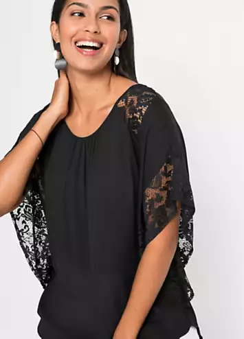 bonprix Lace Sleeve Tunic | Grattan