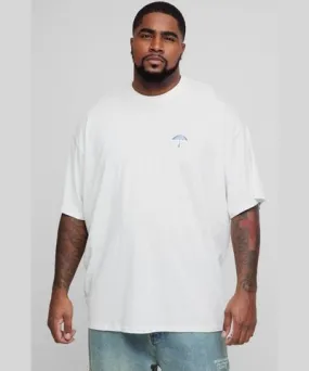 boohooMAN Mens Plus Oversized Embroidered Umbrella T-Shirt
