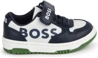 BOSS Kidswear logo-print panelled sneakers Blue