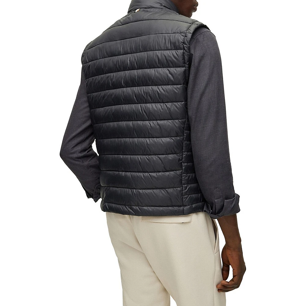 BOSS Packable Tonal Logo Quilted Vest