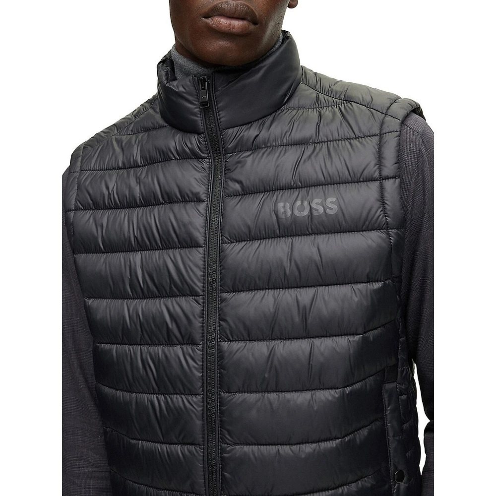 BOSS Packable Tonal Logo Quilted Vest