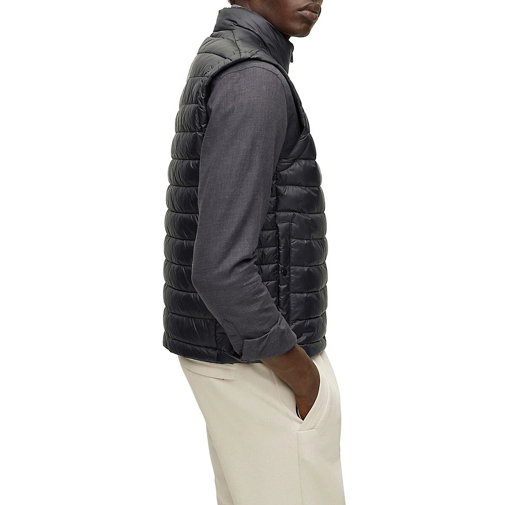 BOSS Packable Tonal Logo Quilted Vest