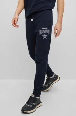 BOSS x NFL cotton-terry tracksuit bottoms with collaborative branding