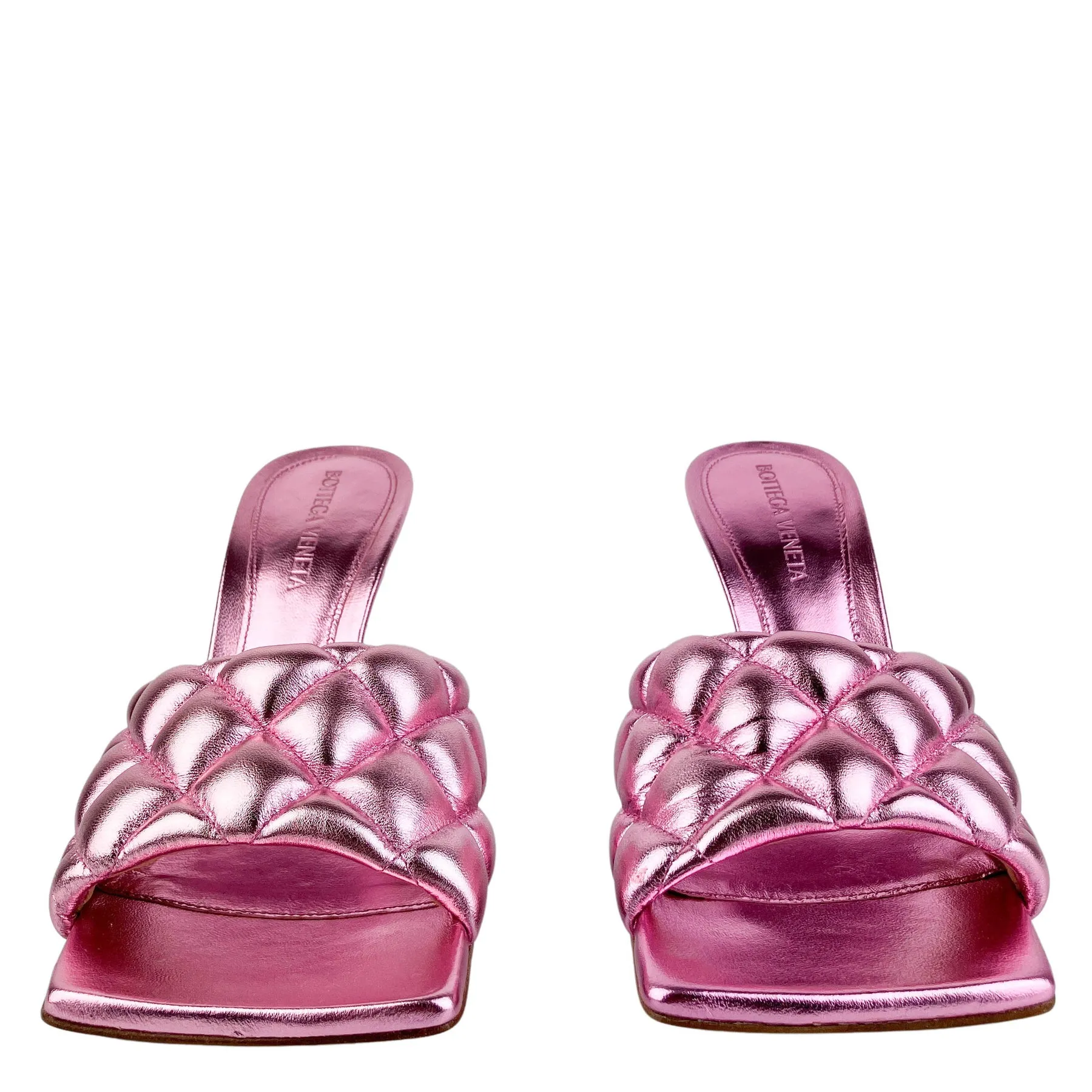 Bottega Veneta Padded Reflection Matelasse Sandals in Azalea