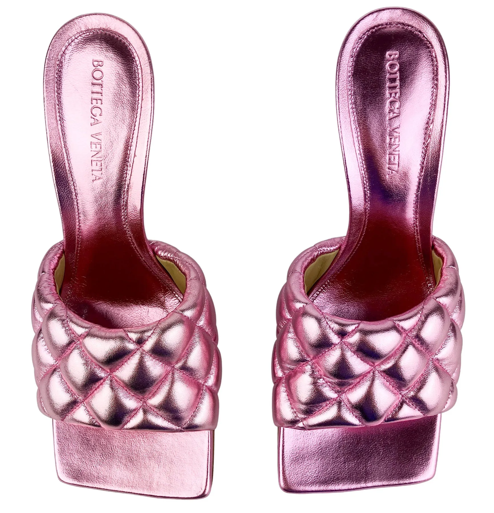 Bottega Veneta Padded Reflection Matelasse Sandals in Azalea