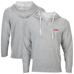 Boxercraft Utah Utes Women's Heather Gray Baja Fleece V-Neck Pullover Hoodie