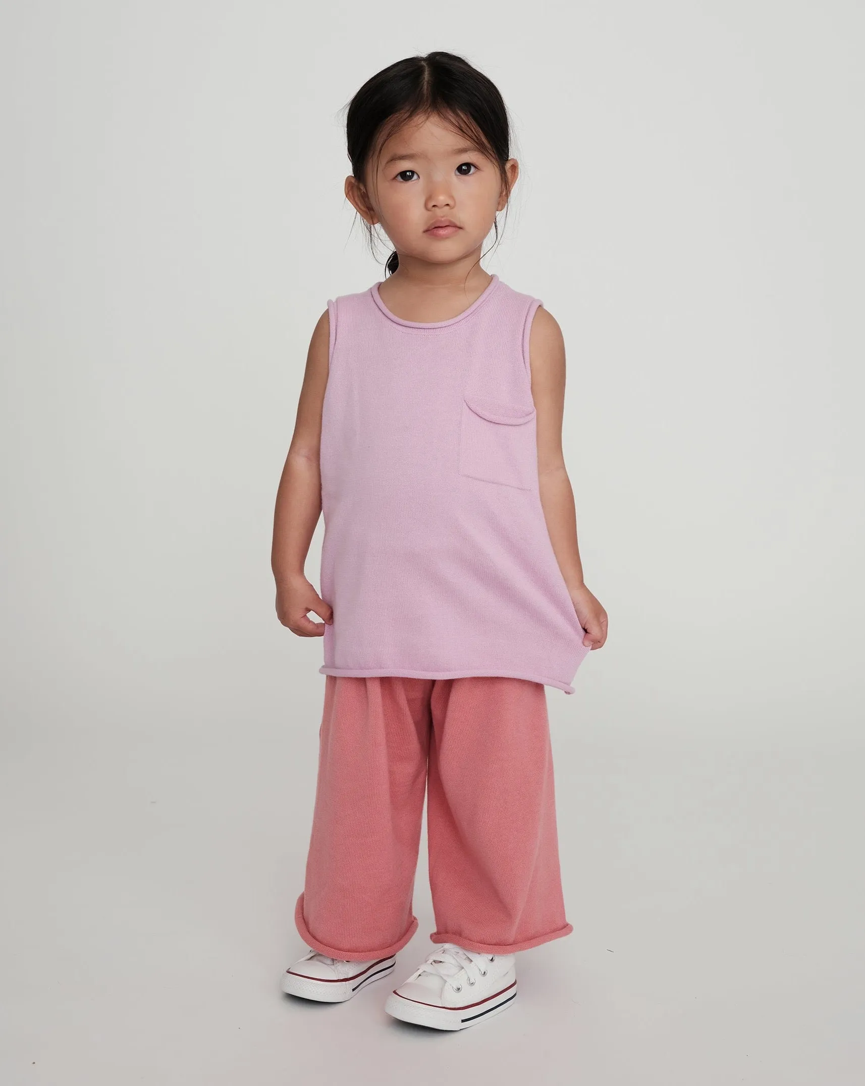 Boxy Cotton Wide Pants | Coral