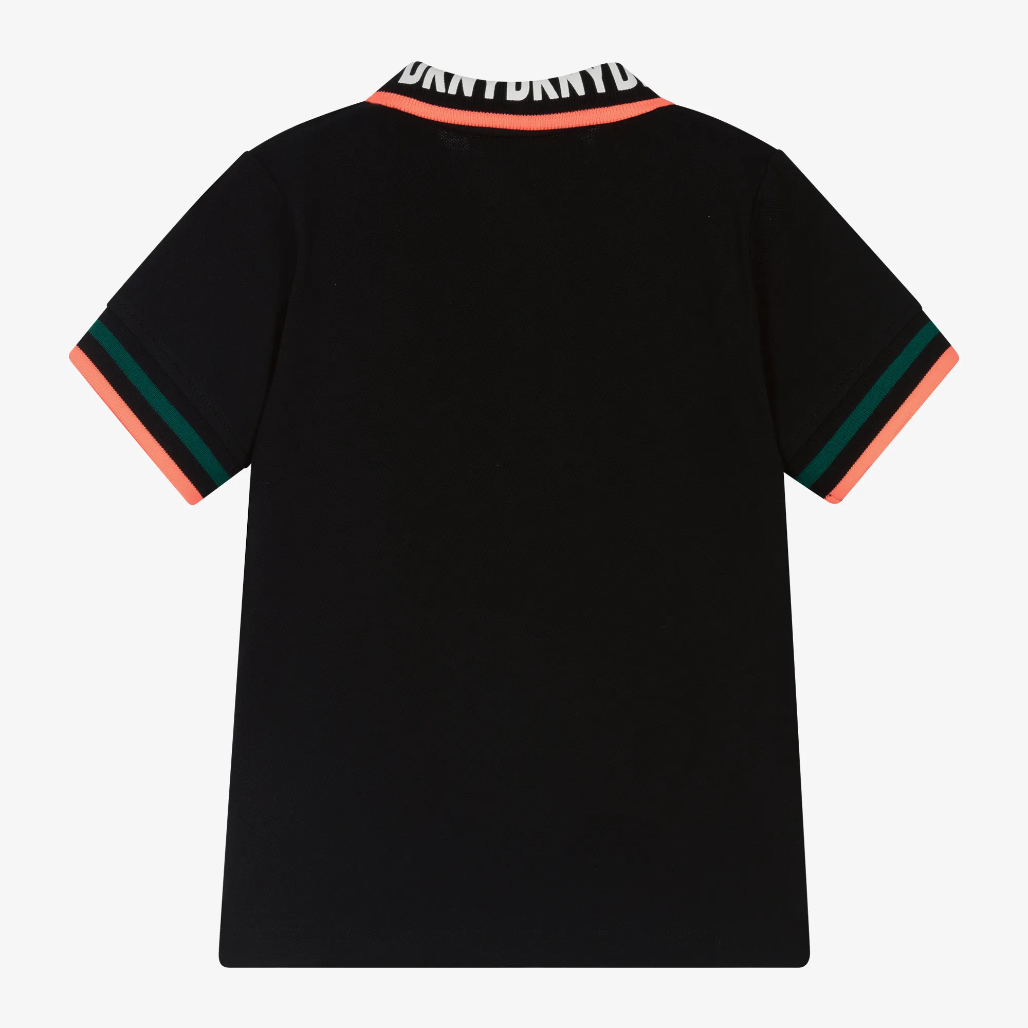 Boys Black Cotton Piqué Polo Shirt