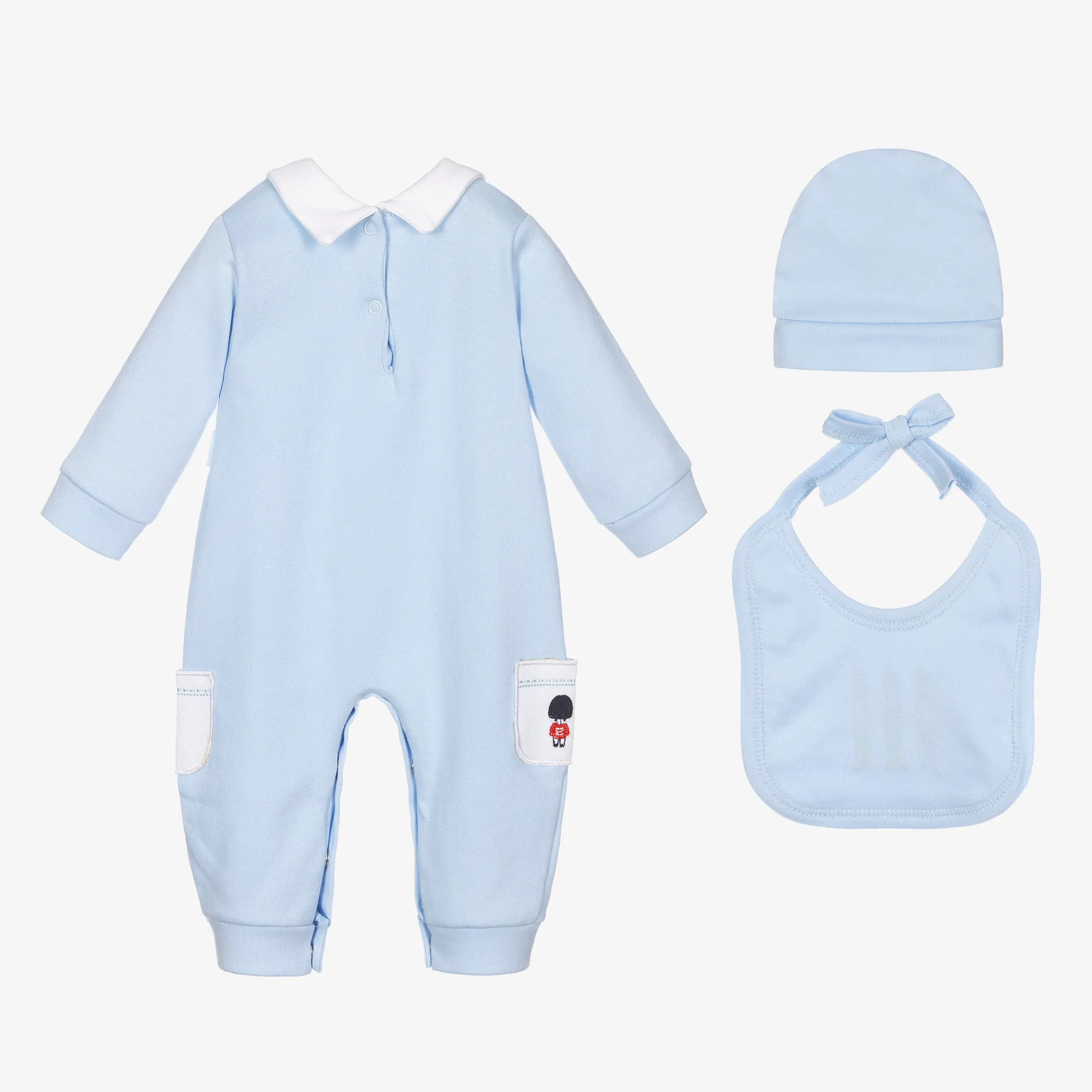 Boys Blue Cotton Romper Set