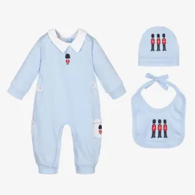 Boys Blue Cotton Romper Set