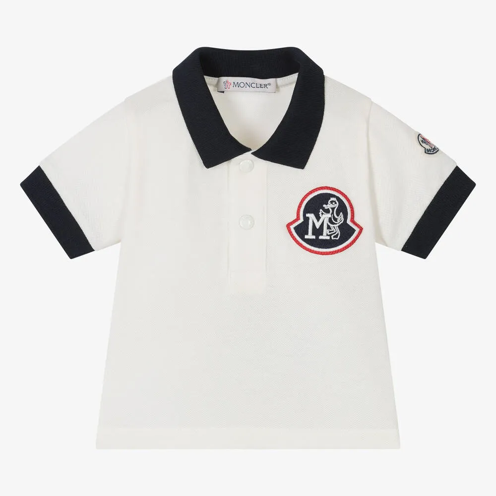 Boys Ivory Cotton Polo Shirt