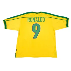 Brazil Ronaldo 9 Original Home Football Shirt 1998/2000 Nike Large
