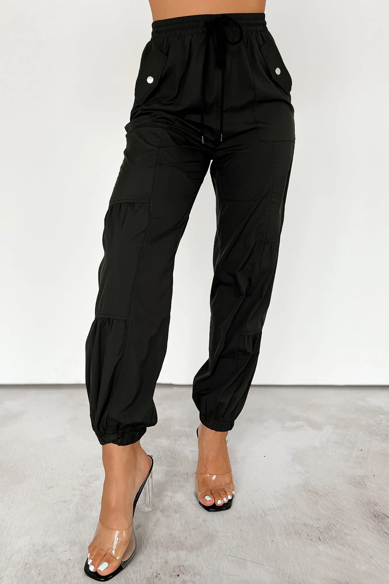 Breaking Barriers Drawstring Waist Joggers (Black)