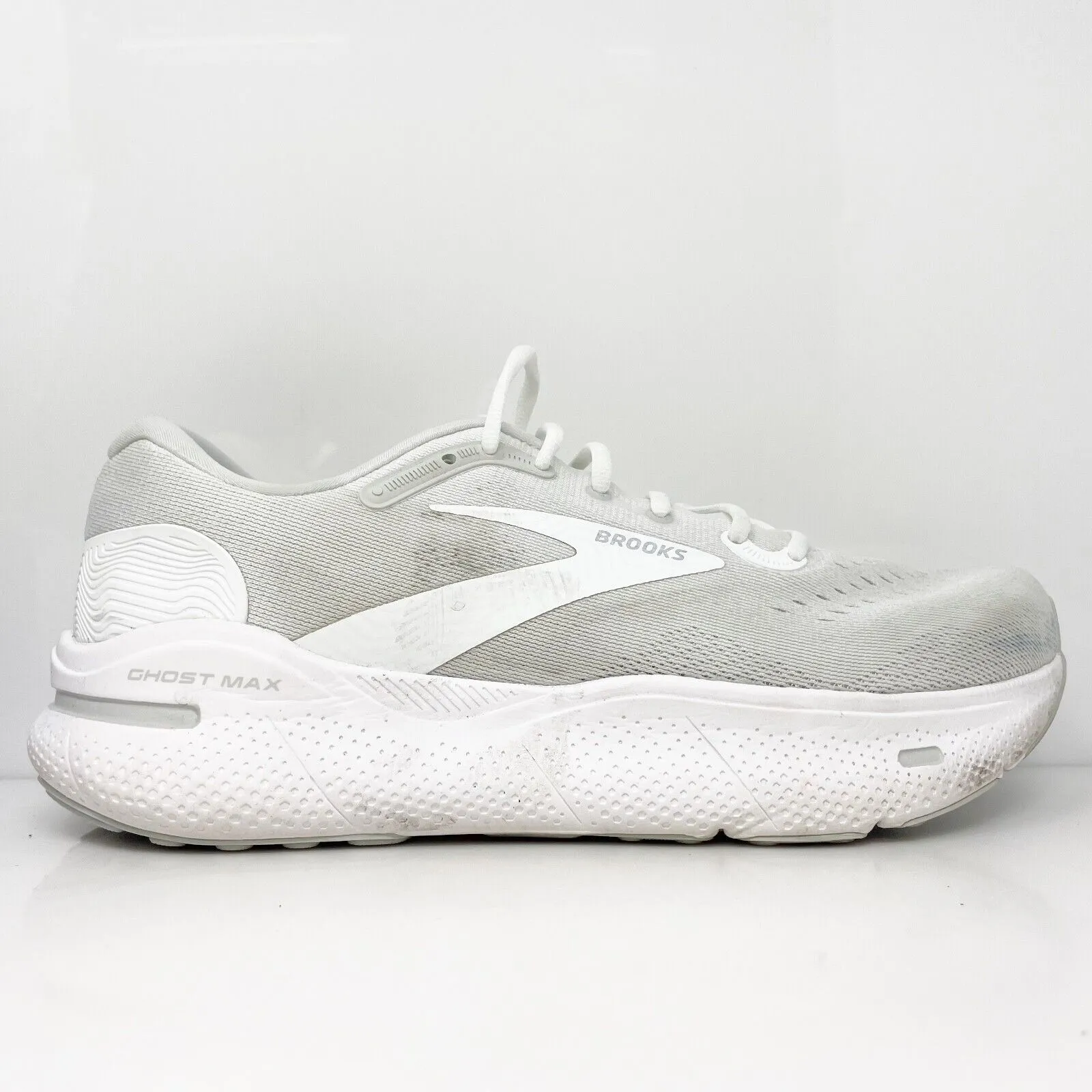 Brooks Mens Ghost Max 1104062E124 White Running Shoes Sneakers Size 9.5 2E