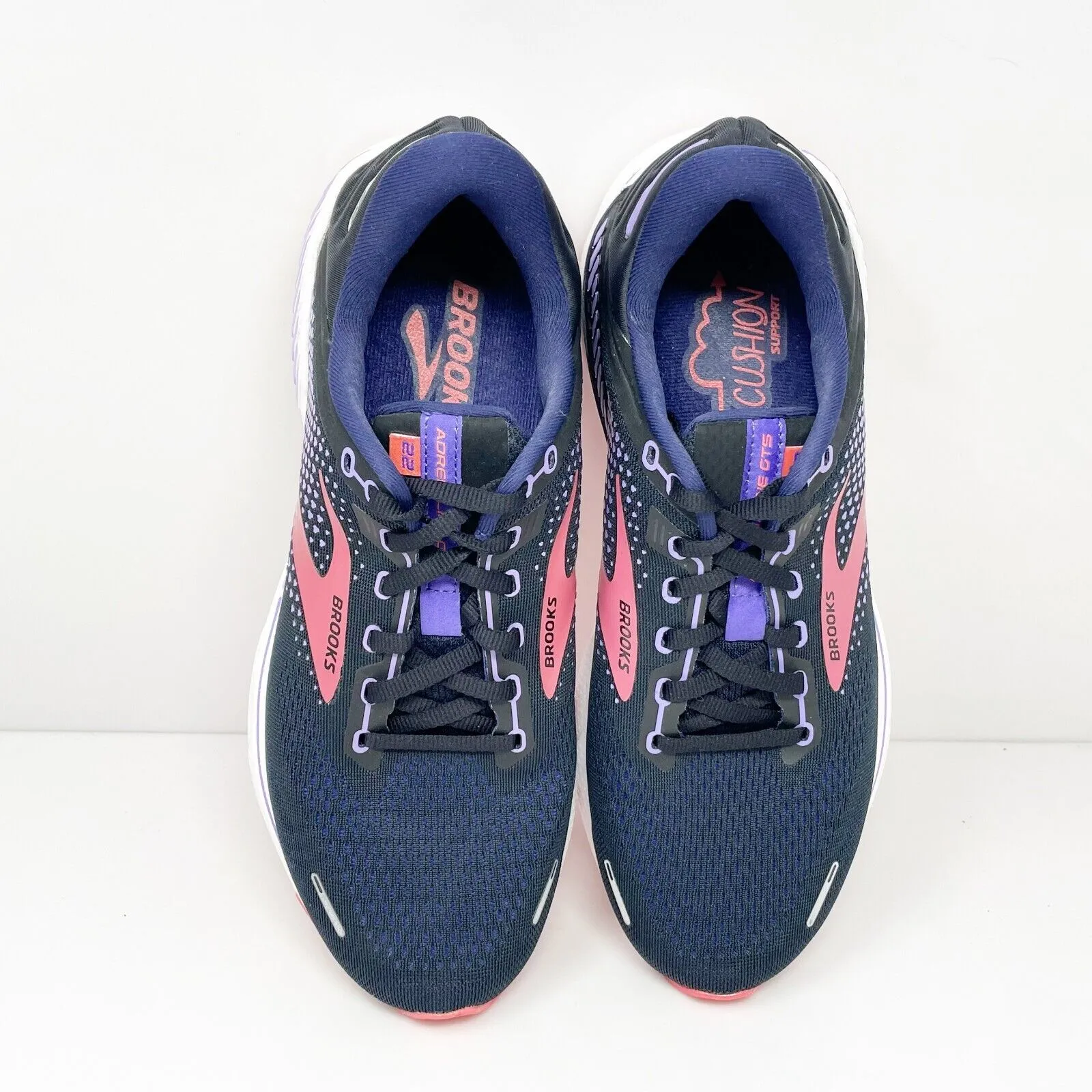 Brooks Womens Adrenaline GTS 22 1203531B080 Black Running Shoes Sneakers Sz 10 B