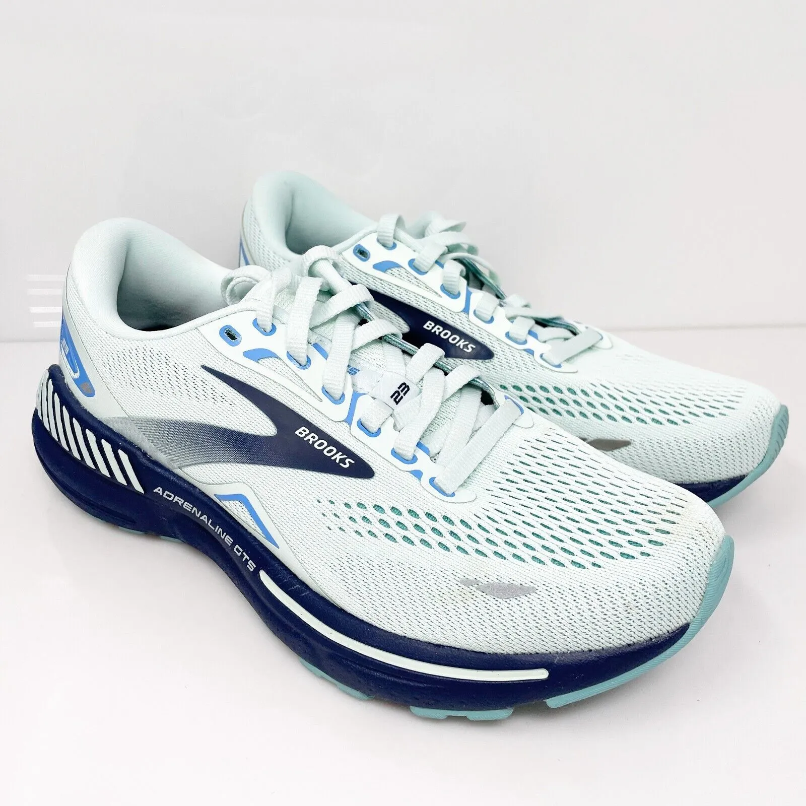 Brooks Womens Adrenaline GTS 23 1203811B471 Blue Running Shoes Sneakers Size 9 B