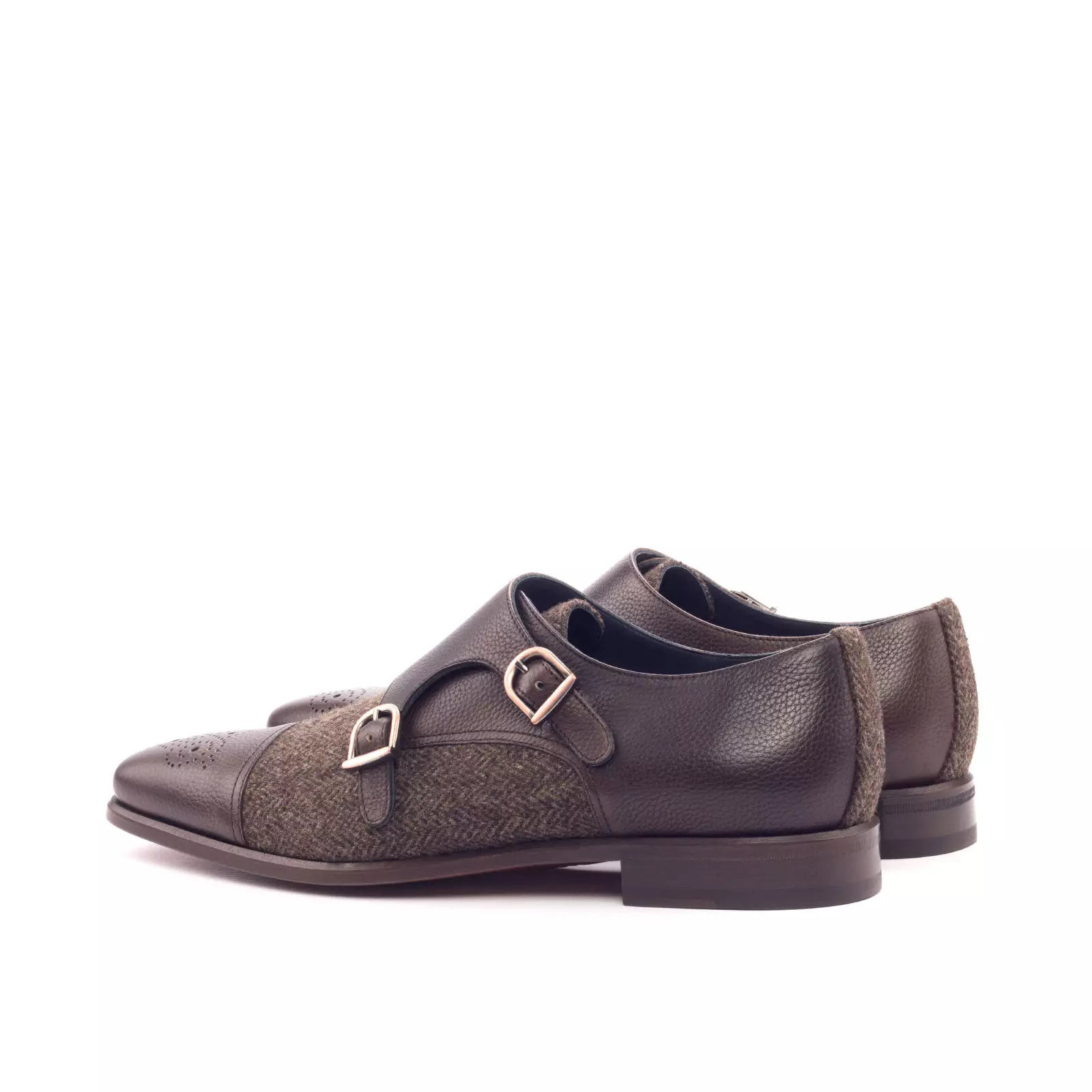 --Brown Double Monk Shoe-