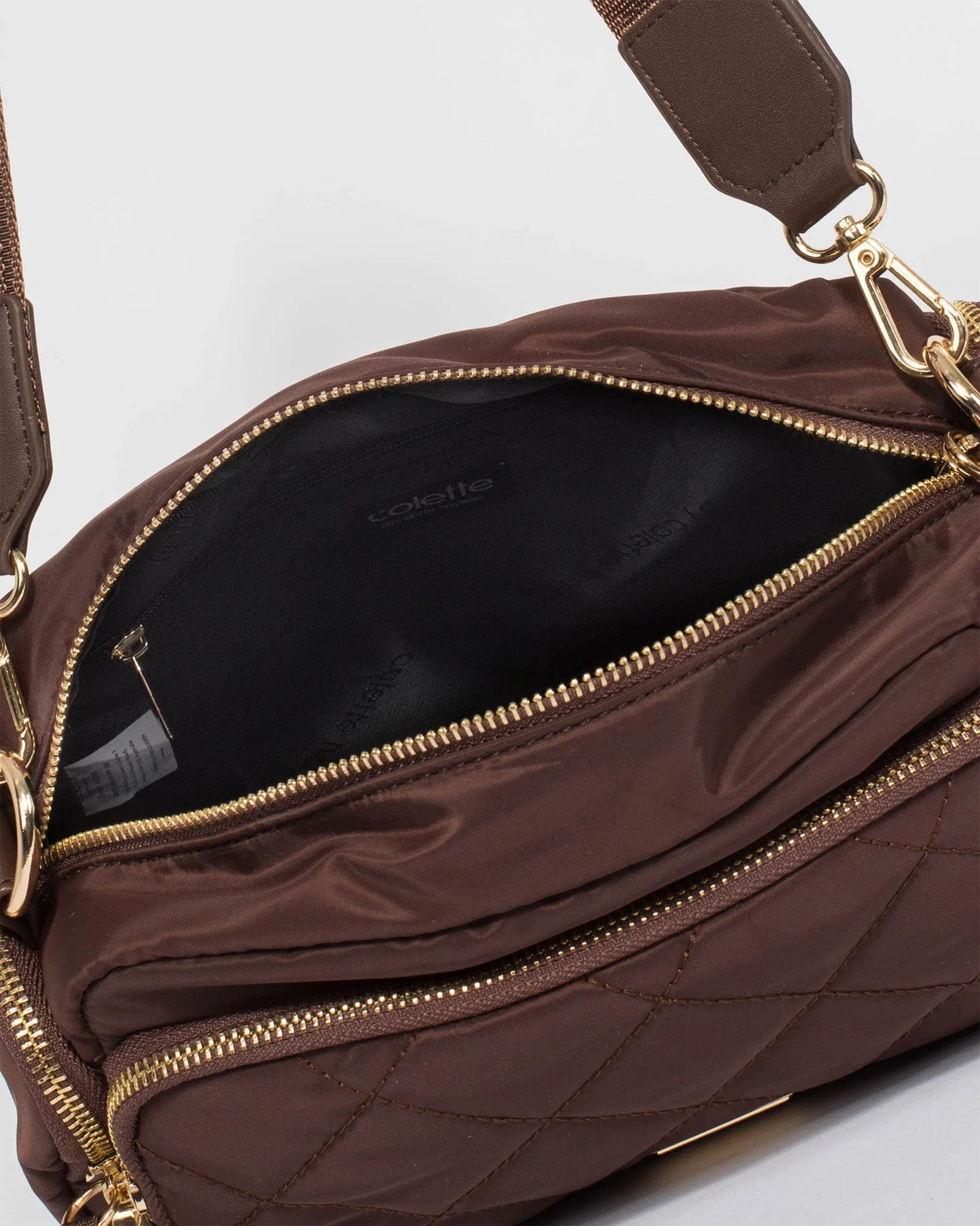 Brown Harper Nylon Crossbody Bag