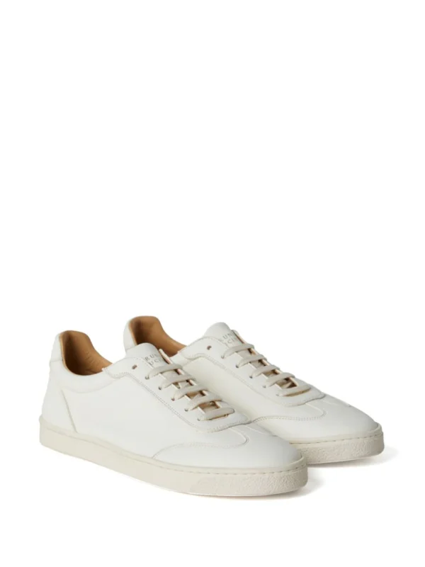 Brunello Cucinelli Deersin Low-Top Sneakers Cream White | Luxury and style at your fingertips