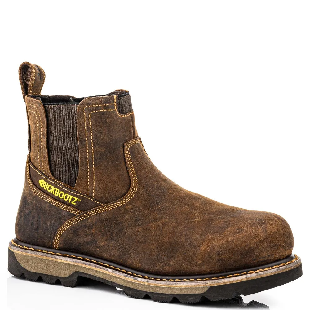 Buckler Buckbootz B1180 Buckflex Waterproof Safety Dealer Boots Brown Size 10