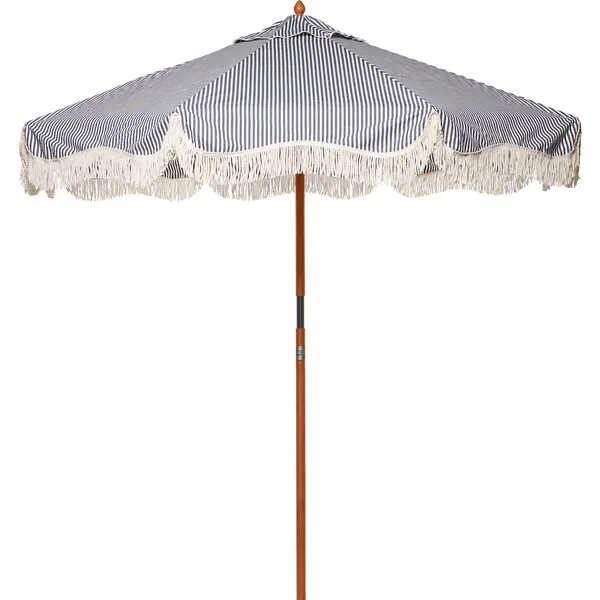 Business & Pleasure Co. Market Patio Umbrella, Lauren's Navy Stripe