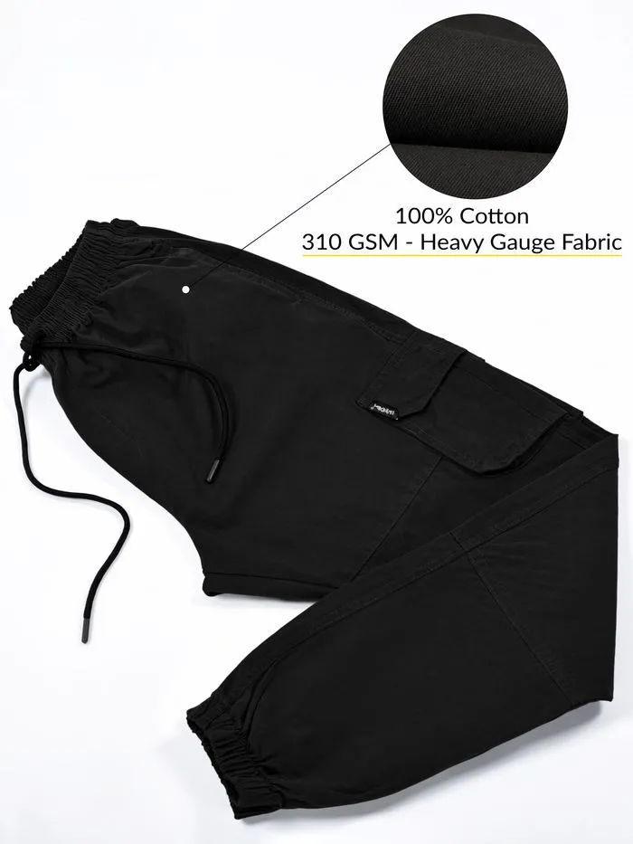Buy Black Dual Pocket Cargo Joggers Online in India -Beyoung