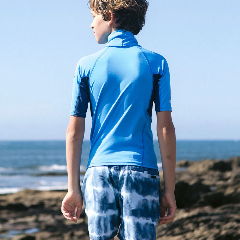 C-Skins Junior NuWave Rash X Vest - Cyan/Slate/Multi