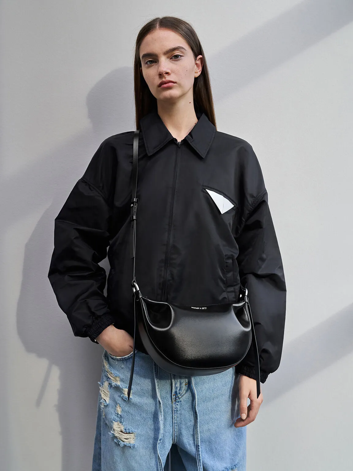 Calla Half-Moon Bag - Noir