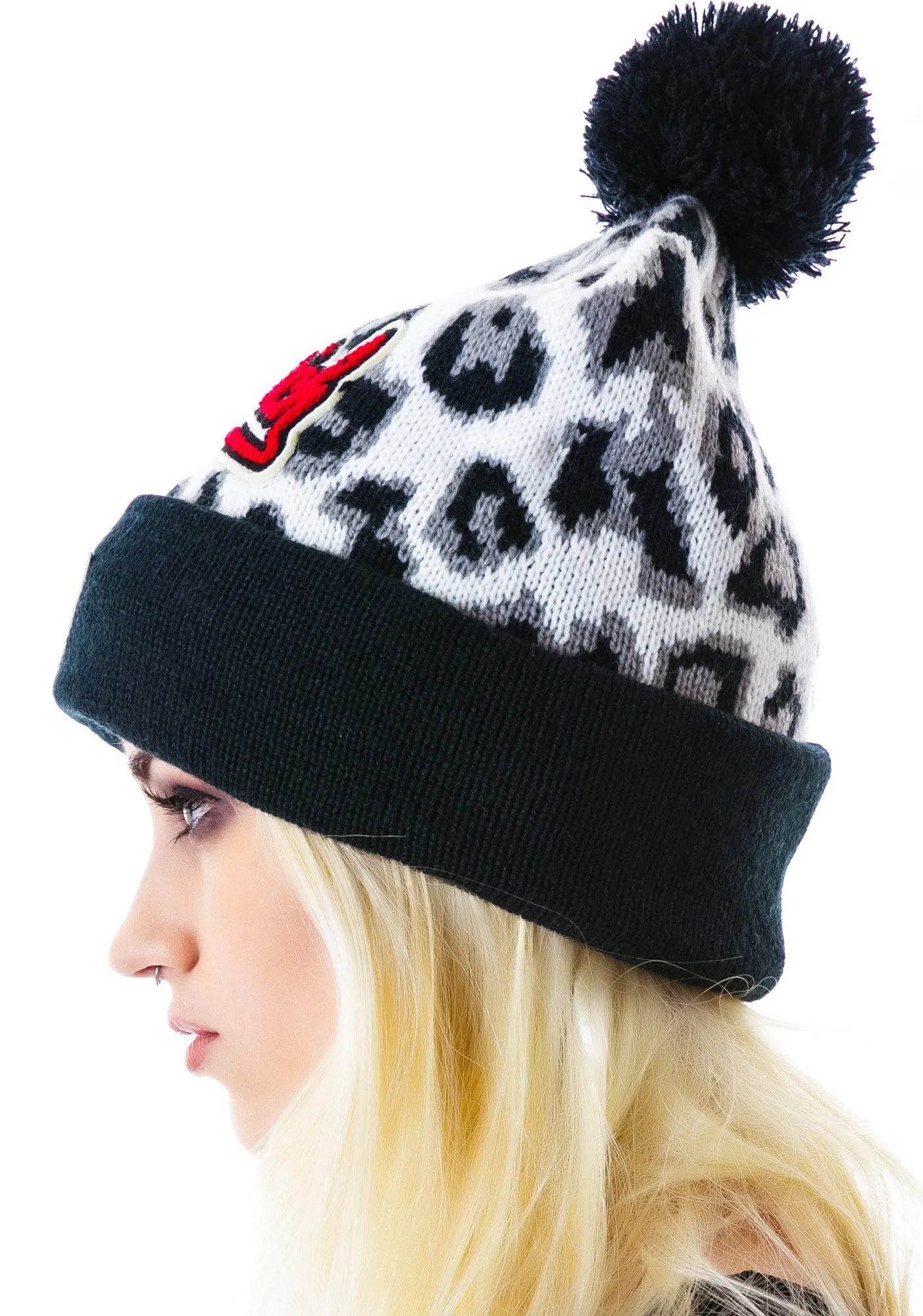 Candy Leopard Knit Beanie-