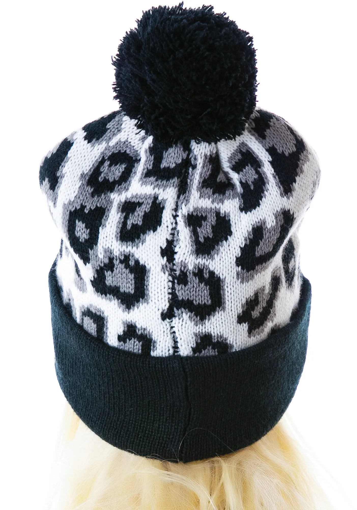 Candy Leopard Knit Beanie-