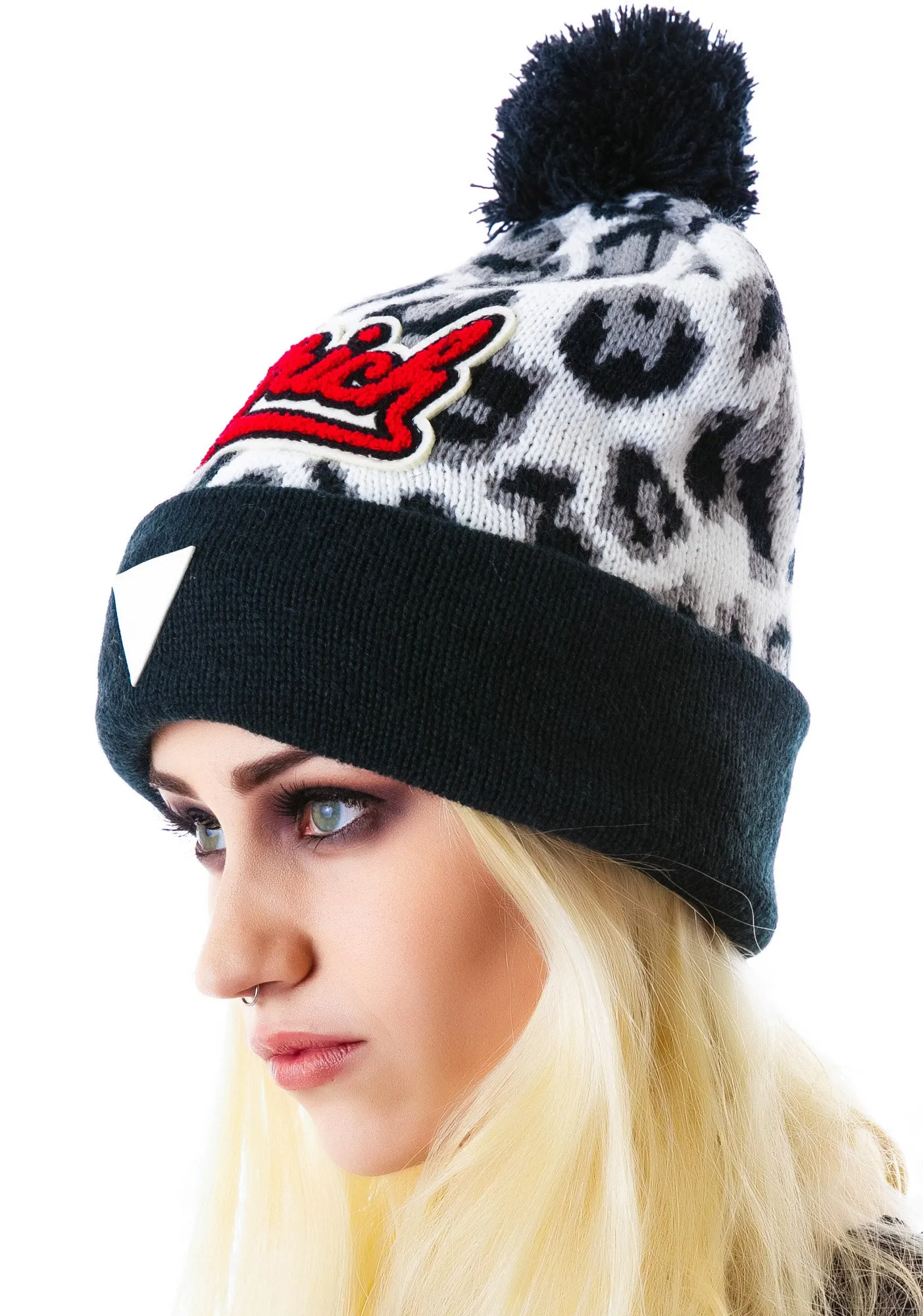 Candy Leopard Knit Beanie-