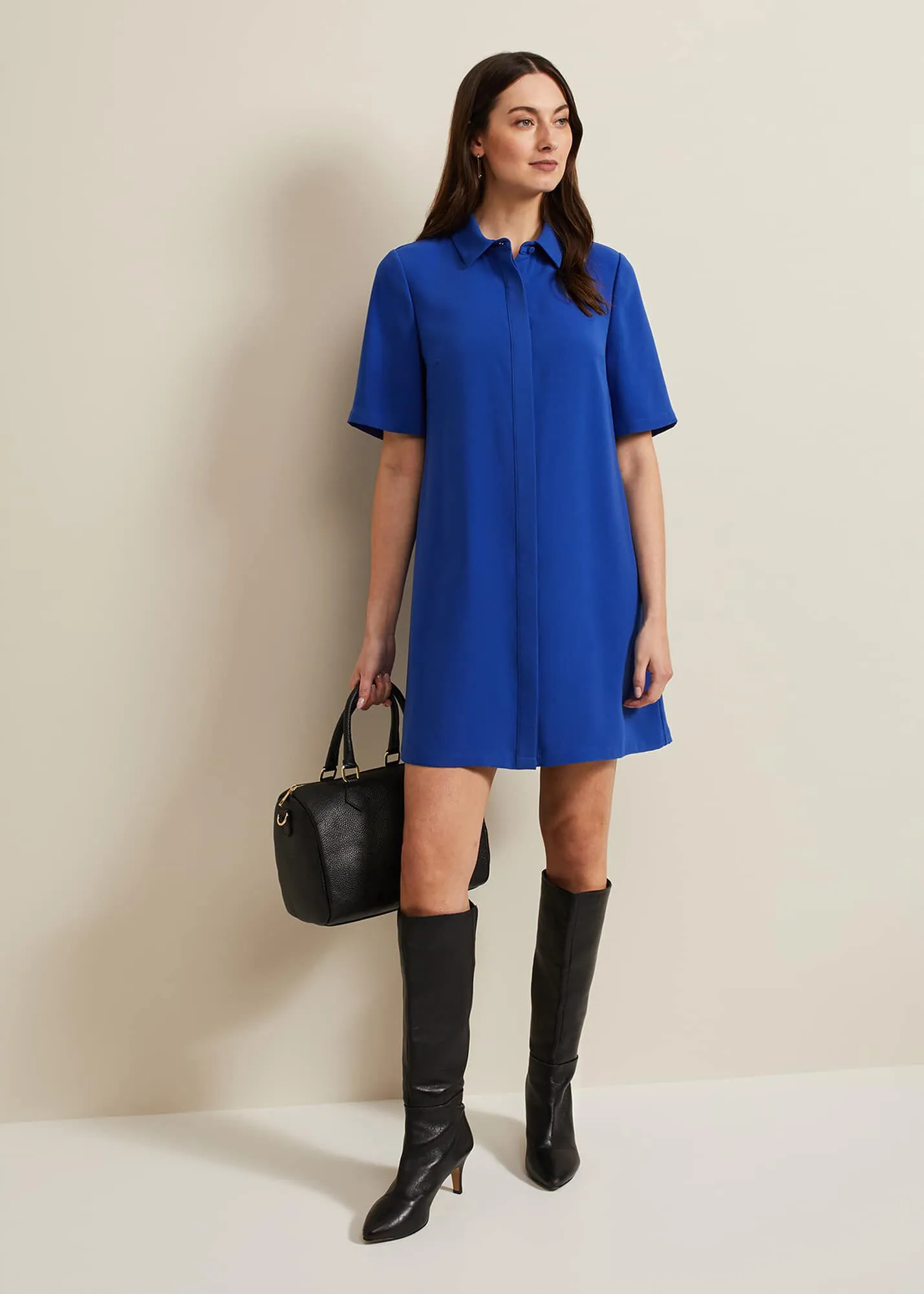 Cara Button Through Tunic Dress