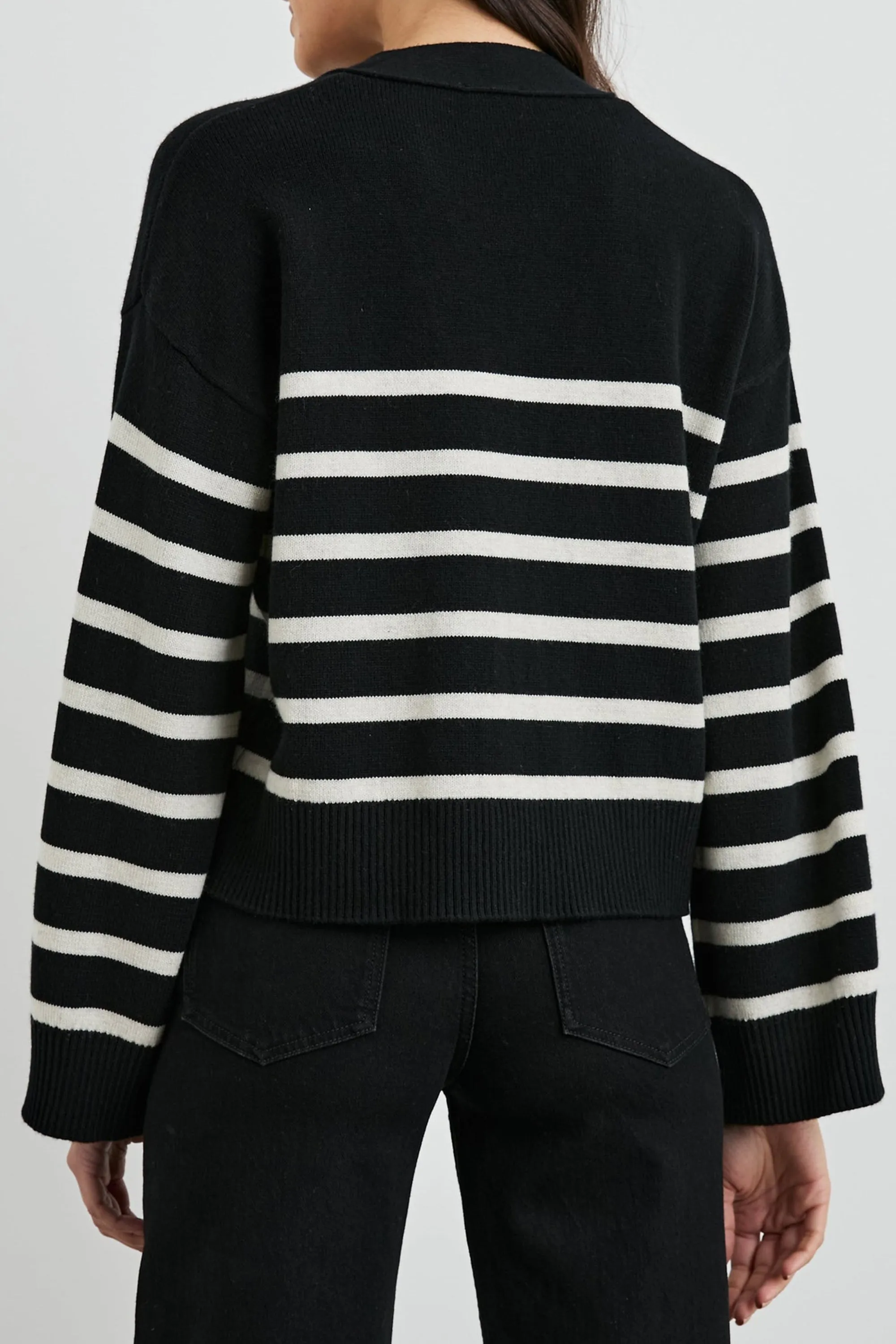 Cardigan Geneva in Schwarz/Oatmeal